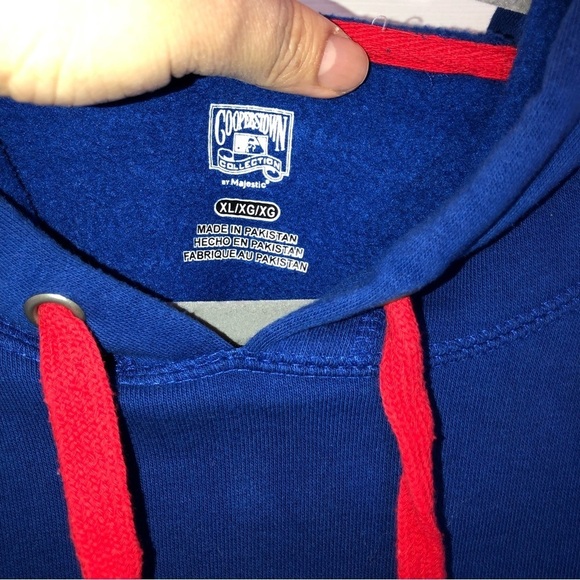 MAJESTIC CHICAGO CUBS Mens Blue Team Logos Hooded Pullover Sweatshirt - Picture 11 of 11